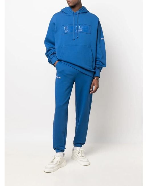 Helmut Lang Blue Drawstring Track Pants for men