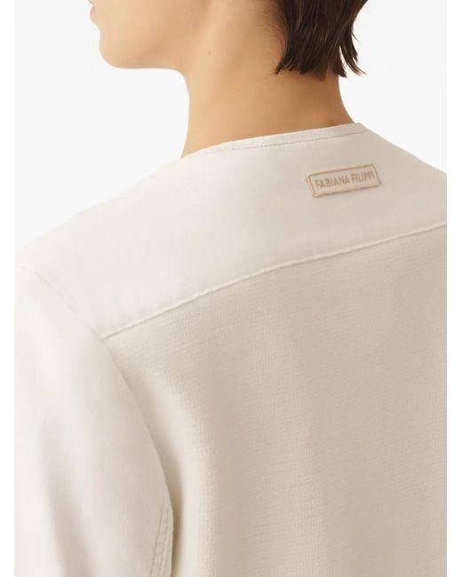 Fabiana Filippi White Patch-Pocket Button Jacket
