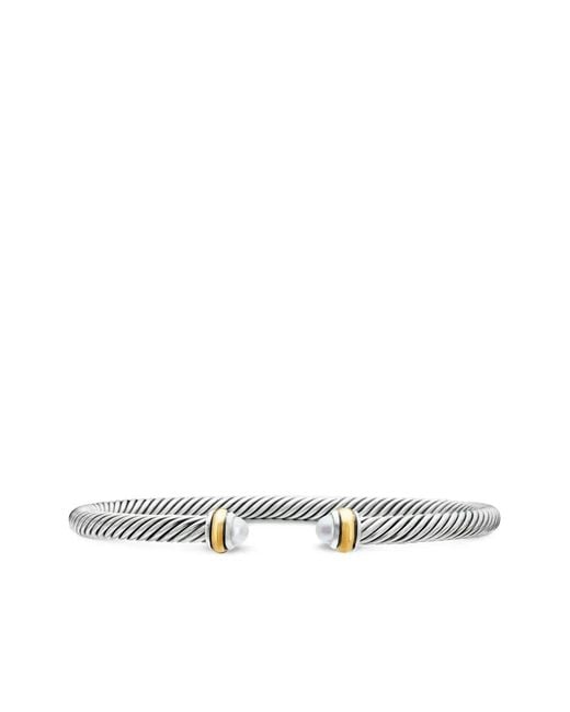 David Yurman White 18Kt And Sterling Classic Cable Bracelet (4Mm)
