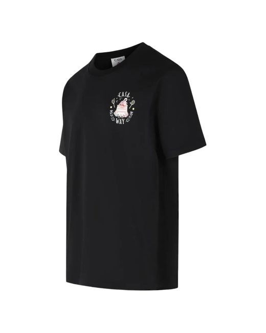 Casablanca Black Casaway Graphic-Print T-Shirt for men