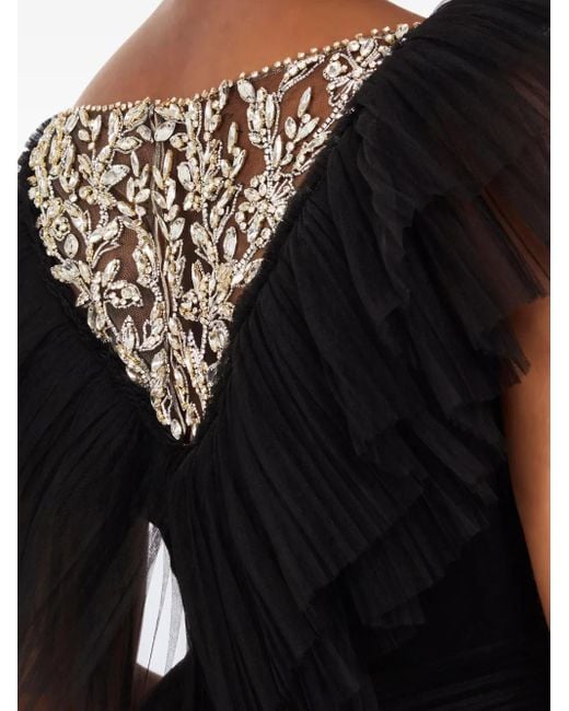 Jenny Packham Black Verziertes Maxikleid aus Tüll