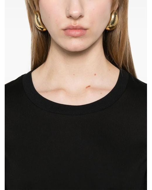 Max Mara Black Embroidered Cotton T-Shirt