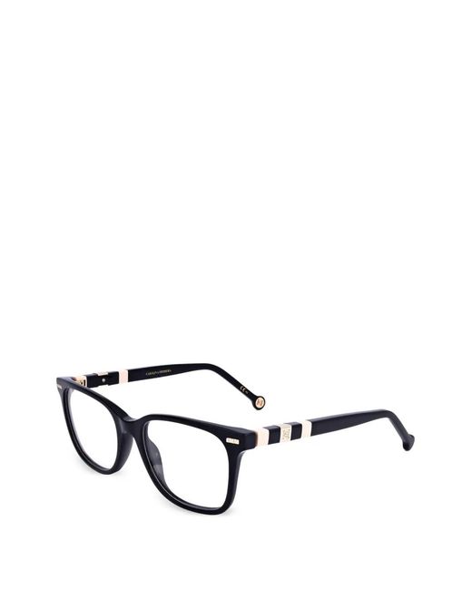 Carolina Herrera White Logo-Plaque Rectangle-Frame Glasses