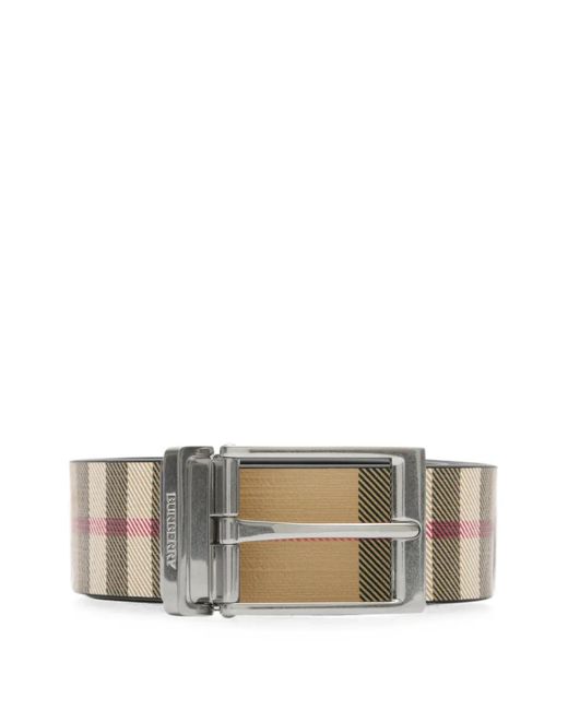 Burberry Natural Reversible Check Belt for men