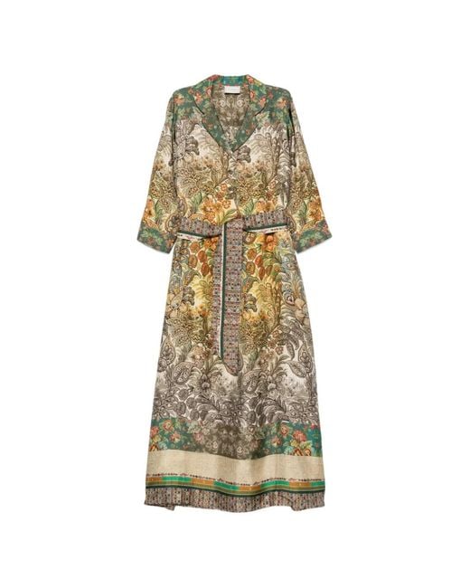 Pierre Louis Mascia White Floral-Print Belted Dress