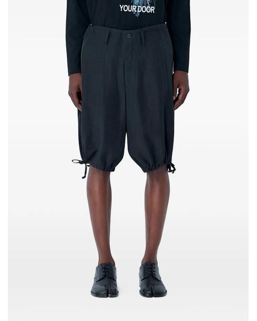 Yohji Yamamoto Blue Drawstring Shorts for men