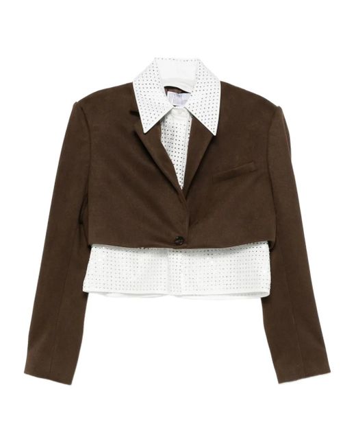 GIUSEPPE DI MORABITO クロップド シングルジャケット Brown