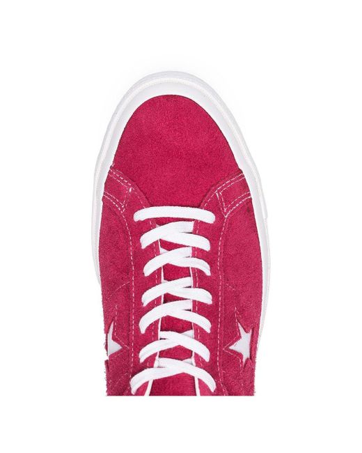 Converse Pink Leather Pink One Star Suede Sneakers - US Size: 8, 13 - Lyst
