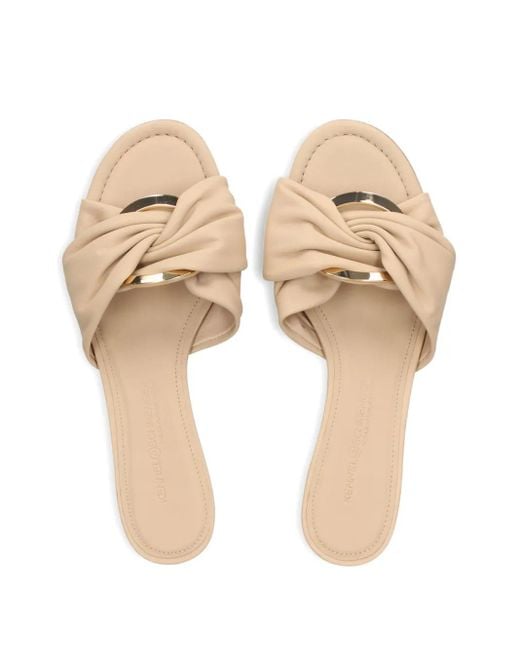 Kennel & Schmenger Natural 50Mm Knotted-Detail Kitten-Heel Sandals