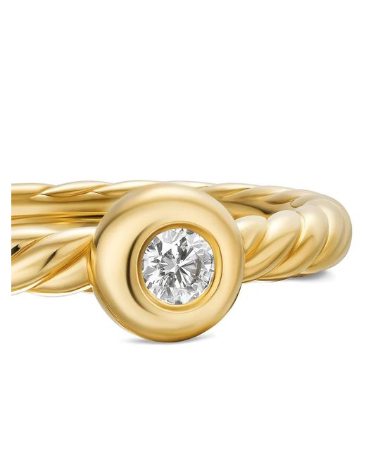 David Yurman Metallic 18Kt Petite Cable Diamond Ring (2.8Mm)