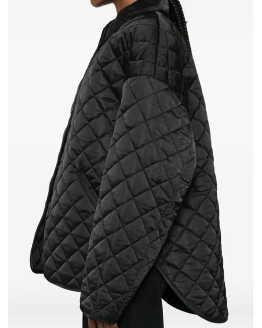 Totême Black Collared Quilted Jacket Petite