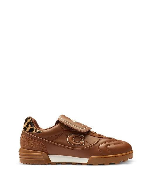 COACH Brown Logo-Patch Sneakers