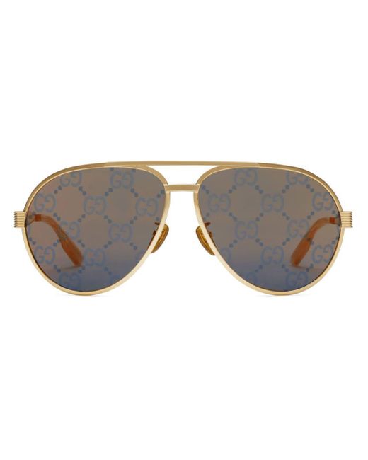Gucci Pilotenbrille mit bedruckten Gläsern in Gray für Herren