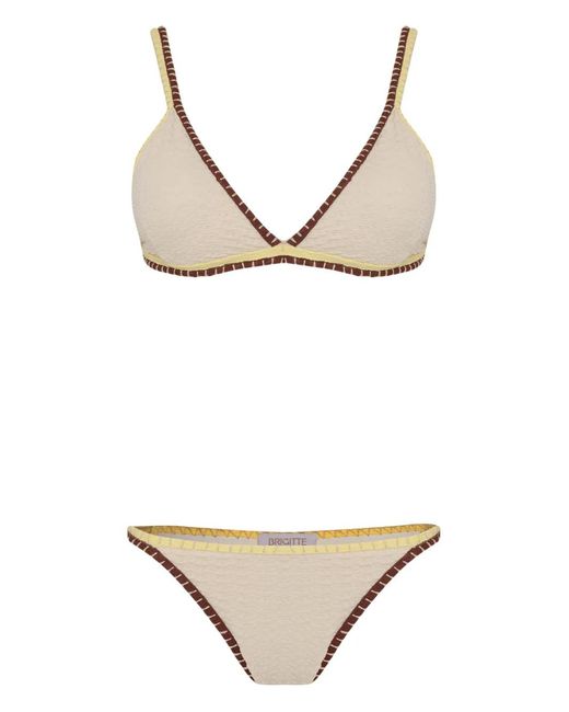 Brigitte Bardot Natural Annecontrast-Trim Bikini