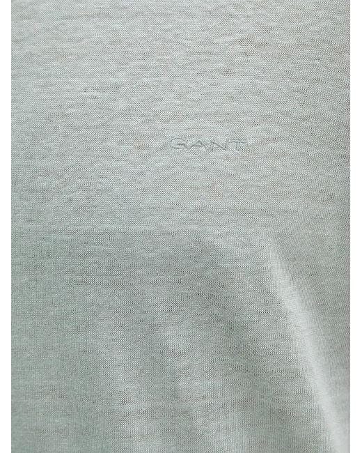 Gant Gray Embroidered-Logo T-Shirt for men