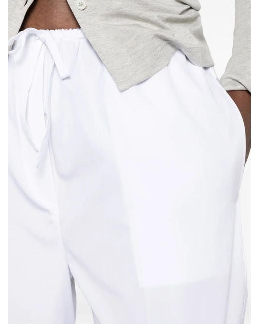 Totême White Drawstring-Fastening Trousers