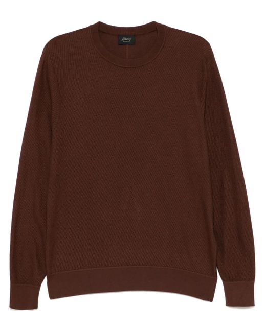 Brioni Brown Crew-Neck Jumper for men