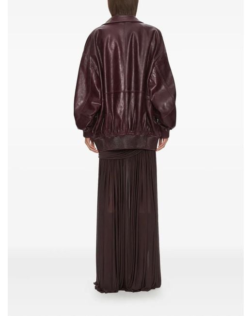 Christopher Esber Red Devon Leather Bomber Jacket