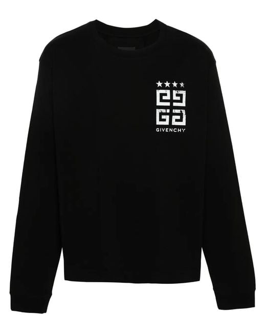 Givenchy Black 4G Stars Cotton T-Shirt for men