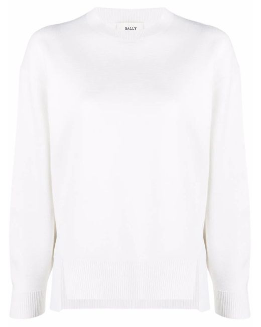 Bally White Pullover Mit Schlitz