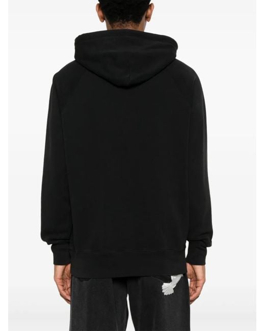 3.PARADIS Black Crystal-Logo Hoodie for men