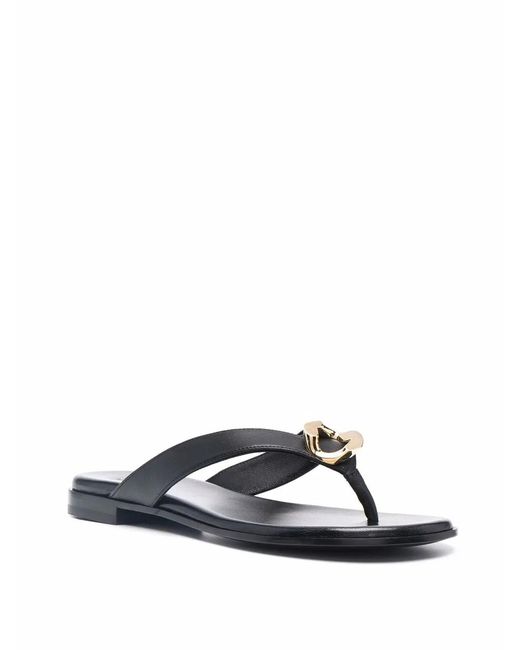 Givenchy Black Leather Flip-flops