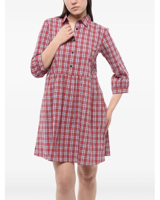 Woolrich Pink Checked Mini Dress