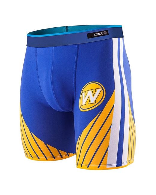 Stance Blue Golden State Warriors Logo-Print Boxer Briefs for men