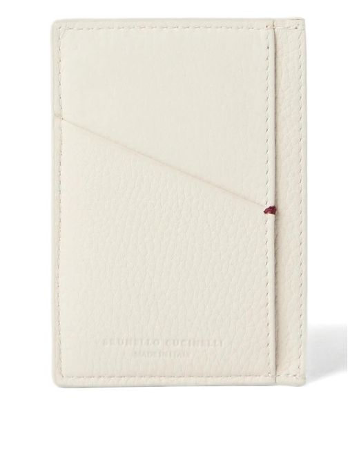 Brunello Cucinelli Natural Logo-Debossed Cardholder for men