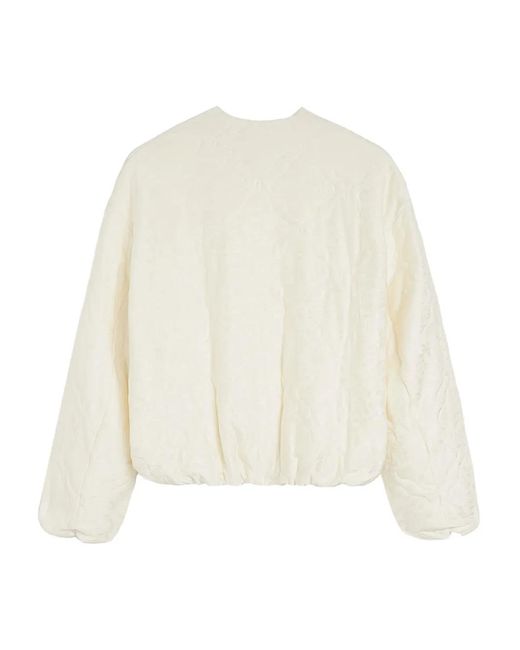 Jil Sander White Jacquard Bomber Jacket
