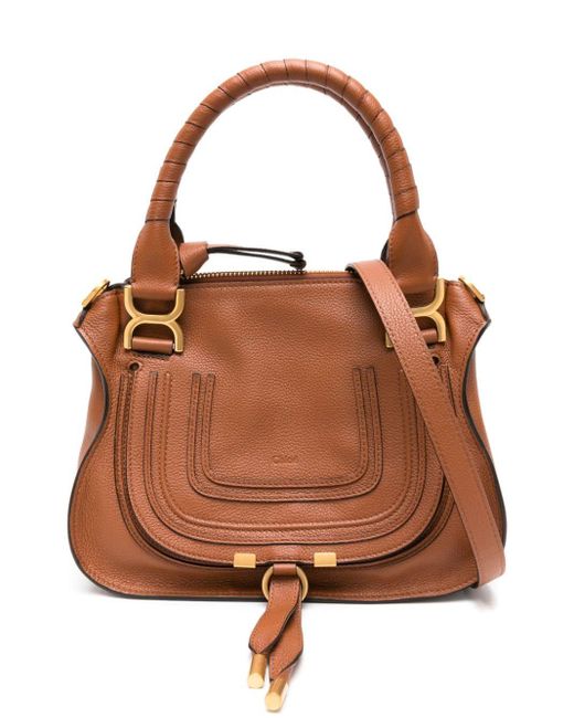 Chloé Brown Marcie Double Carry Tote Bag