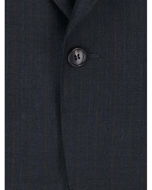 Junya Watanabe Black Pinstripe-Pattern Cape-Style Jacket