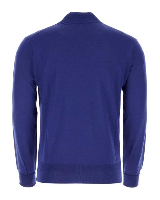 PT Torino Blue Virgin Wool Jumper for men