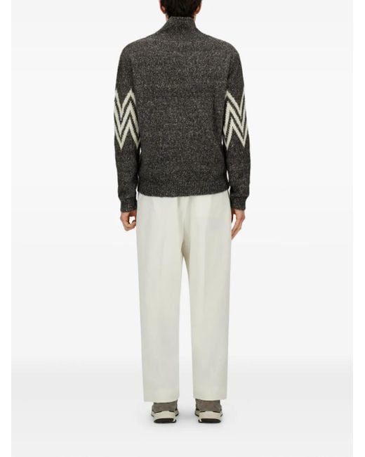 Pull À Motif Zig-Zag Herno pour homme en coloris Gray