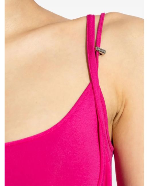 The Attico Pink Layered Mermaid-Silhouette Maxi Dress