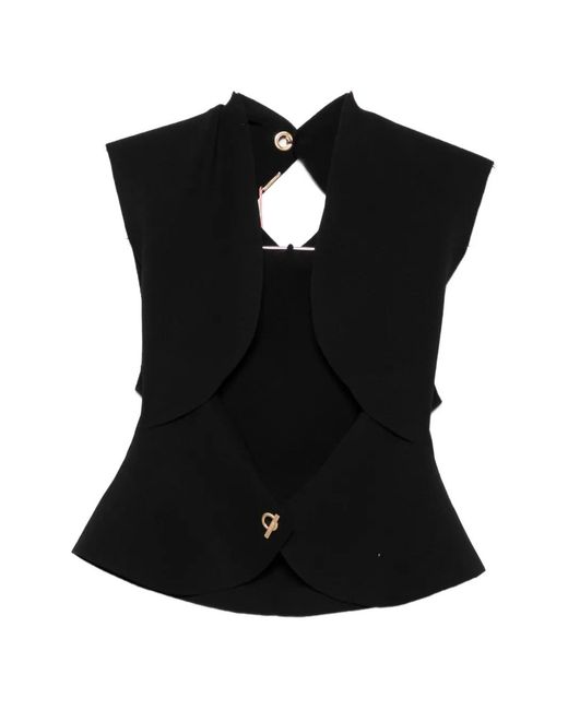 Cult Gaia Black Romin Open-Back Top