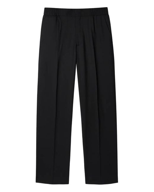 Paul Smith Black Elasticated-Waistband Concealed-Fastening Trousers for men