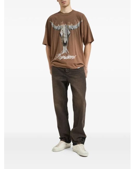 Represent Brown T-Shirt À Imprimé Graphique for men