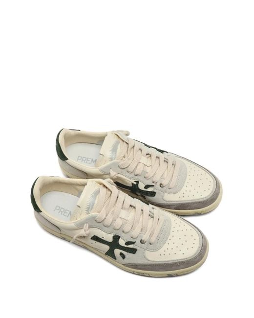 Premiata White Clay Low-Top Sneakers for men