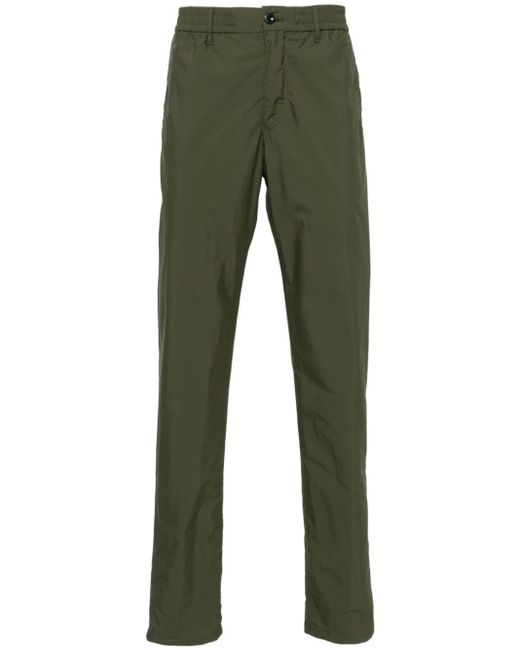 Incotex Green Drawstring-waist Tapered Trousers for men
