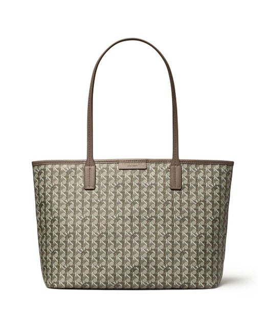 Tory Burch Ever-ready Monogram Tote in White | Lyst