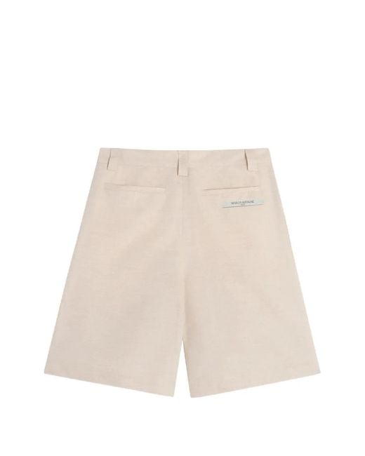 Maison Kitsuné Natural Pleated Mini Shorts for men