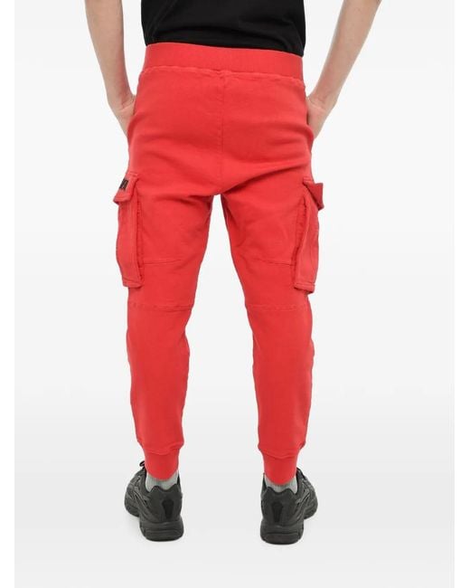 DSquared² Red Elasticated-Waist Cargo Pants for men