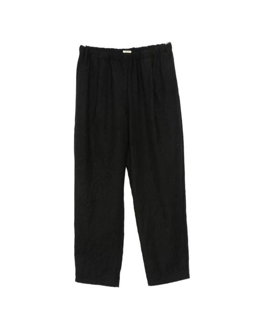 Apuntob Black Elasticated Virgin Wool Trousers