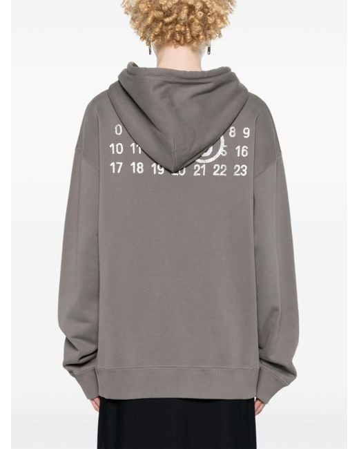 Felpa con stampa Numbers di MM6 by Maison Martin Margiela in Gray