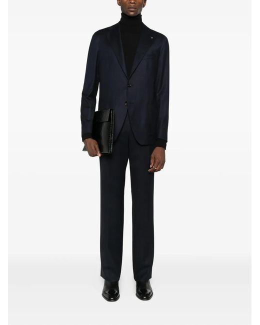 Tagliatore Black Single-Breasted Jacket for men