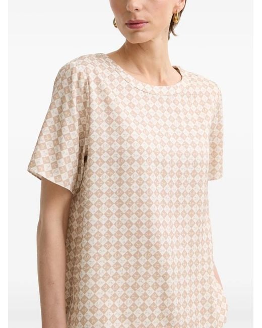Trussardi Natural Geometric-Print Short-Sleeve T-Shirt