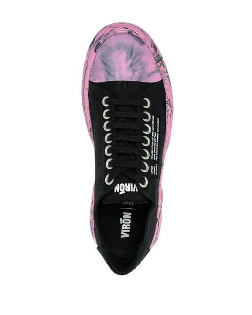 Viron Black 1968 Marble Low-Top Sneakers for men