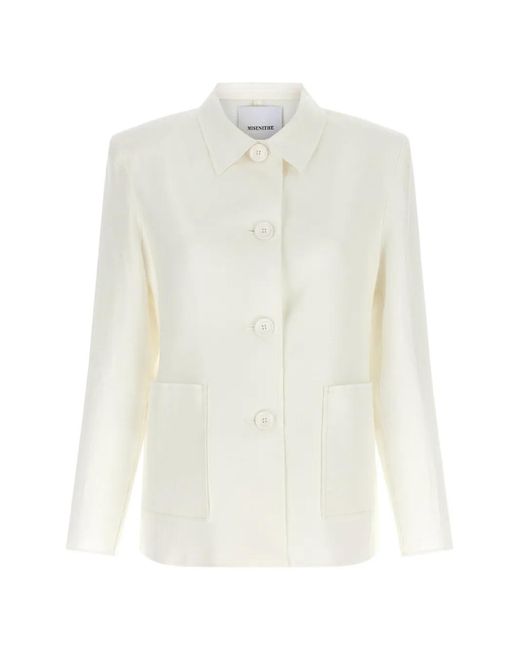 MISENITHE White Scarlett Raw-Hem Blazer