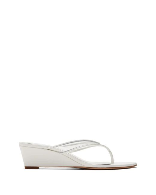 Veronica Beard White Clea Wedge Sandals
